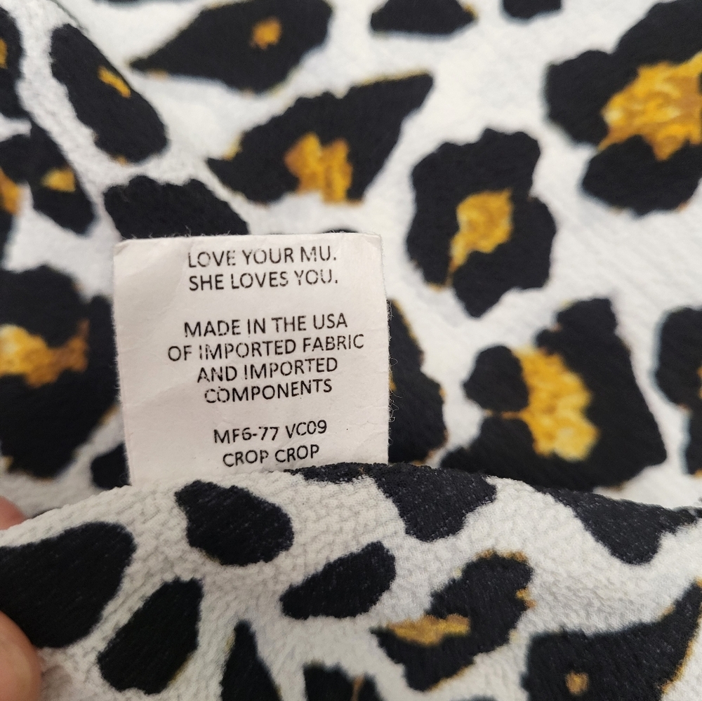 Show Me Your Mumu Leopard Print Crop Top Zipper Back Size Large - Picture 5 of 5